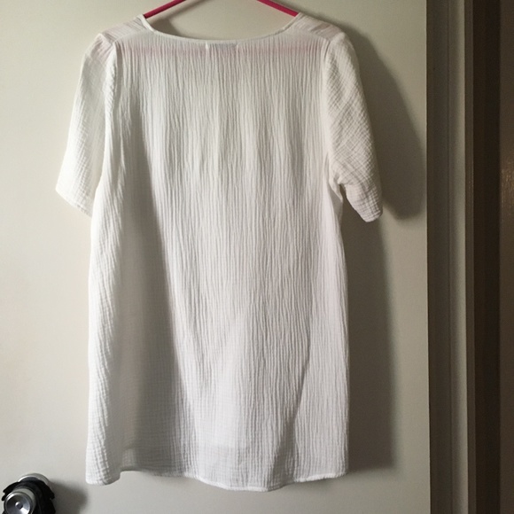 MES SOEURS ET MOI White Cotton Textured Short Sleeve Top O/S - Picture 4 of 6